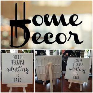 White Ceramic plaque and stand